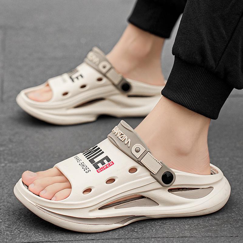 2024 Men's Outdoor Sandals Slippers Beach Comfortable Soft Sole Slide Clogs Casual Shoes Men Women Beach Sandals Big Size 46 47