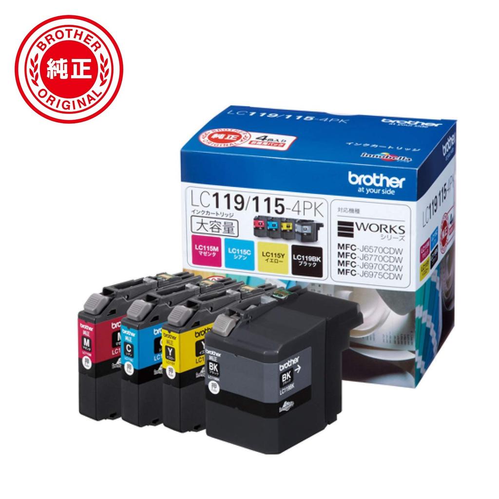 Brother Industries Ink Cartridge Pack Compatible Model [brother Genuine] 4-color (large Capacity) LC119/115-4PK Numbers MFC-J6973CDW, MFC-J6770CDW,