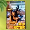 Металлическая табличка Pulp Fiction Винтажный киноплакат Оловянная табличка 12x8 дюймов Легко повесить Палка для подвешивания Мужская берлога Домашний декор