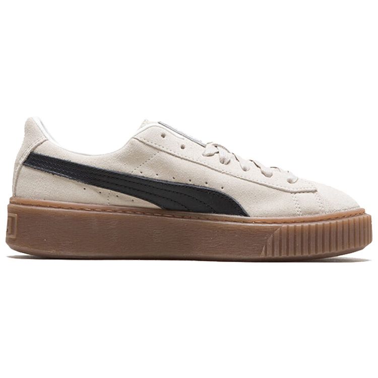 Puma Suede Platform Core Whisper White Black Women Sneakers 363559-01
