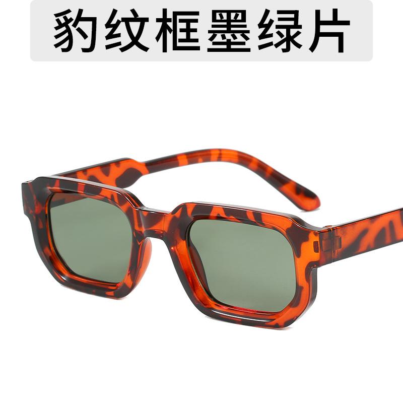 Летние прозрачные солнцезащитные очки голубого цвета с квадратной оправой, простые солнцезащитные очки с пластиковыми зубами