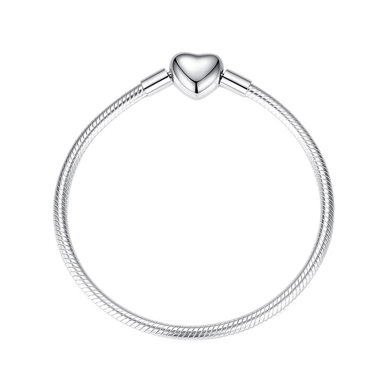 Оригинальные браслеты из серебра 925 пробы с сердцем для женщин, браслет-бабочка, цепочка из бусин, женские ювелирные изделия, размер 17-18-19-20-21 см