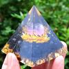 Flower Of Life Orgone Pyramid Natural Crystal Energy Obsidian Amethyst Meditation Tool Lucky Gather Wealth Stone Balance