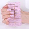 16Tips French Full Cover Nail Stickers DIY Nail Polish Strips Gold Lines Self Adhesive Nail Art Stickers Manicure Decoration
