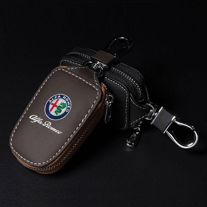For Alfa Romeo 2026 Hot Sticker Car Keychain Key Protector Bag Key Holder Case Keyring Wallet For Alfa Romeo giulietta 159 mito
