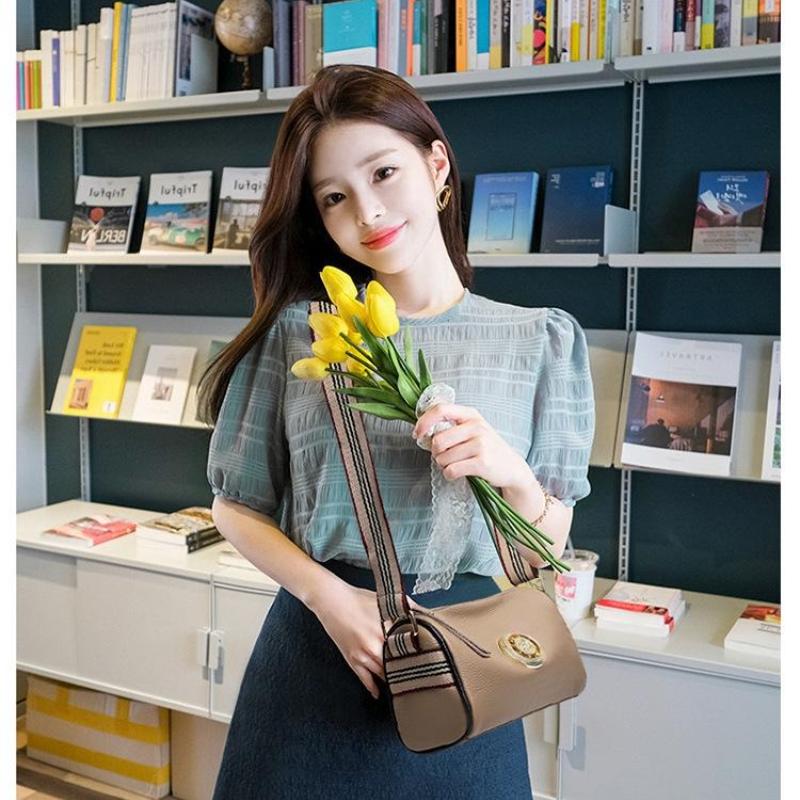 1 шт. Женская одноплечевая сумка-мессенджер из натуральной кожи - Мода, сумка-подушка из коровьей кожи с широким ремнем