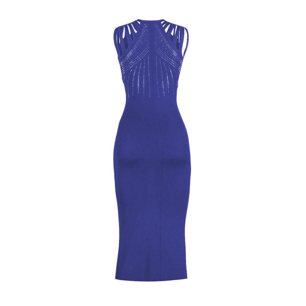 Women's Slim Fit Drilling Split Hip Package Hip Dress Nightclub Party Dress