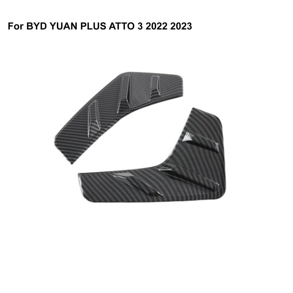 2PC Front Fog Light Trim Cover Frame Fog Lamp Eyebrow Spoiler Wind Knife ABS Self-Adhesive For BYD Atto3 Yuan Plus  Accessories