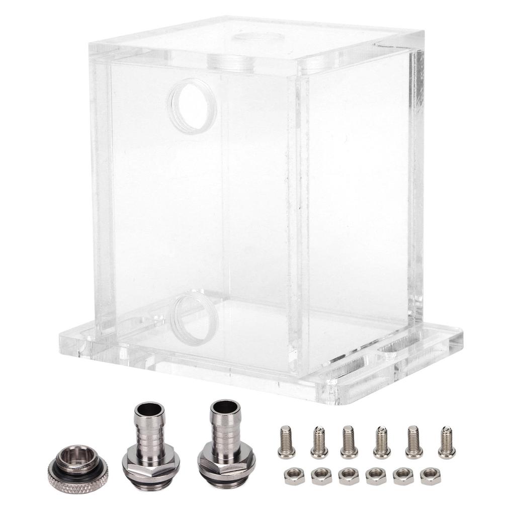 Acrylic Water Tank GQSXT3 Fully Transparent 3 Holes Water Cooler with Extension Fixation for Computer CPU