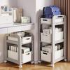 Movable Bookshelf Storage Trolley 2/3-Tier Small Cart Rack New Rolling Storages Cart