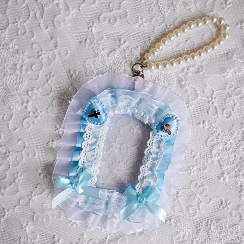 Милый DIY Держатель для карт Лолита с Лентой Кружевом Чехол для Фотокарточек со Шнурком Ручная работа Защитный Чехол для Фотокарточек Карта