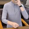 Мужской кашемировый свитер с высоким воротником и молнией на половину: Толстый, теплый трикотаж для осени/зимы