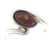 Авторское серебряное кольцо 'Вдохновение' коньячный янтарь (родий) - 11 мм