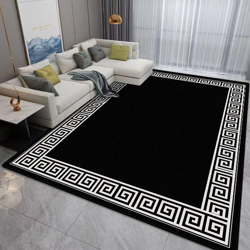 Modern Decorative Carpet black Living Room Minimalist Style Home Decor Home Large Area Bedside Washable Floor Mat Dining Room