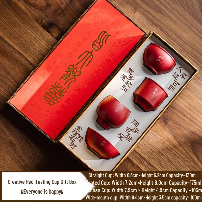 Cultural Red Ceramic Master Tea Cup Gift Set