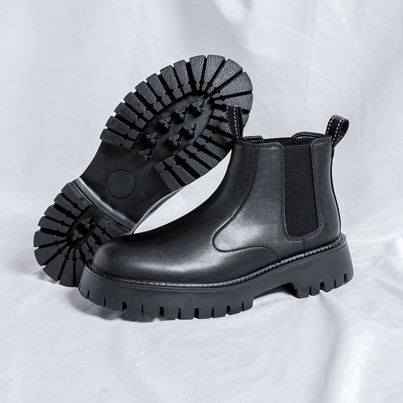 Мужские повседневные ботинки челси обувь из натуральной кожи деловая офисная одежда осень зима ковбойские ботильоны тренд платформа ботинки мужские