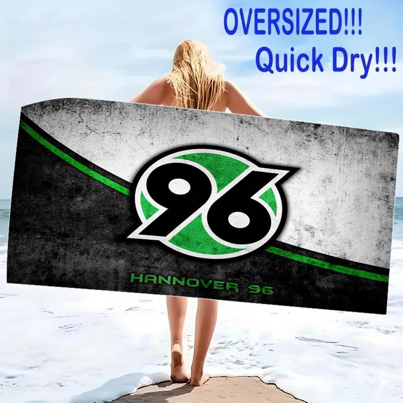 Hannover 96 Logo Print Beach Towel, Large Soft Quick Dry Towel for Beach Camping Swimming