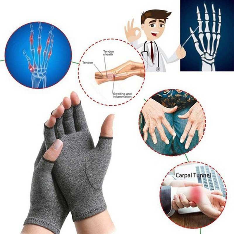 Unisex Therapy Gloves Compression Ease Muscle Tension Relieve Carpal Tunnel Aches Joint Pain Relief Half Finger Gloves