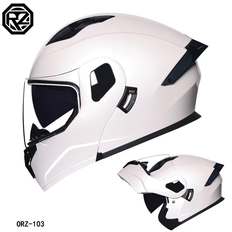 Small Shell Helmet Peel-off Helmet Motorcycle Helmet Locomotive Double Lens Men's and Women's Four-season Motorcycle Cruise Helmet Large