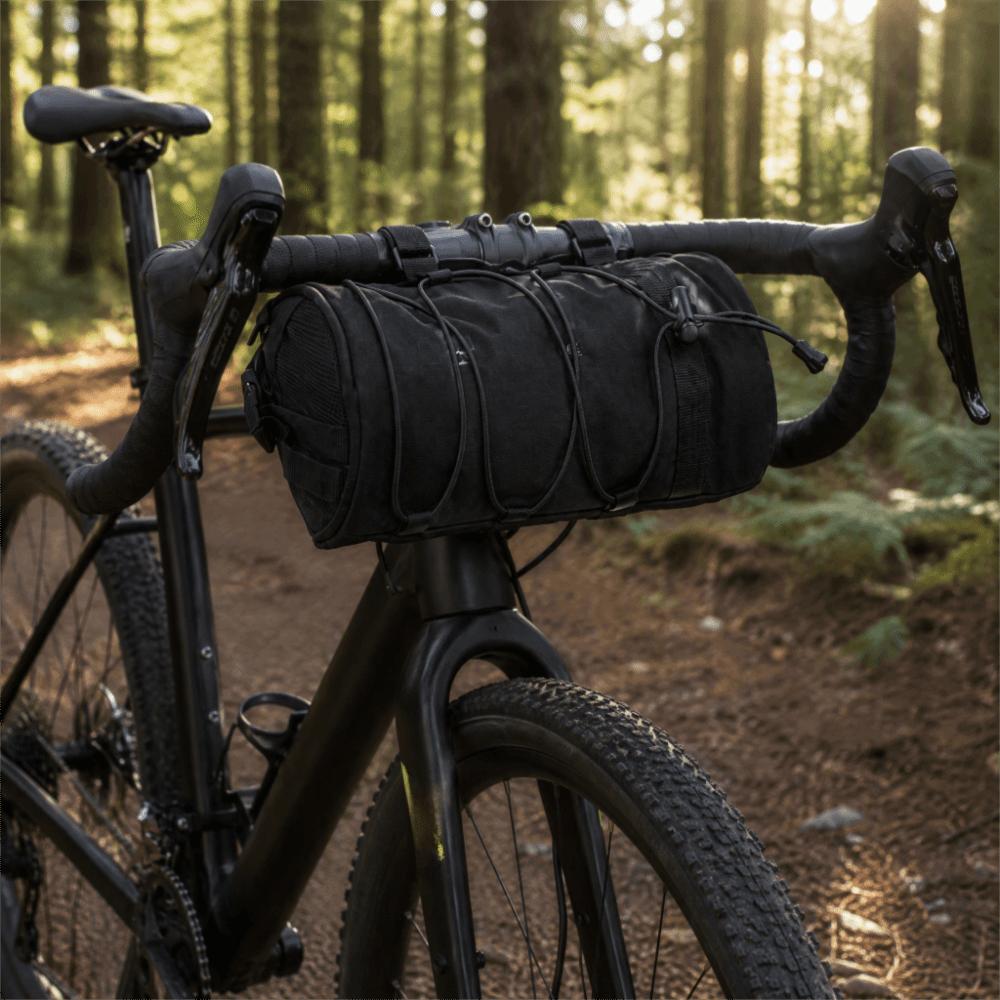 Black Bike Handlebar Bag Compact Bike Frame Bag Durable Bike Front Bag Mountain Biking