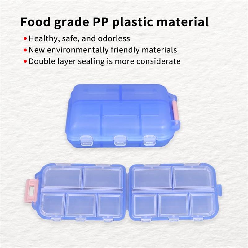 Weekly Travel Small Box Portable Pocket Tablet Organizer Plastic Container Boxs 10-compartment Storage Case