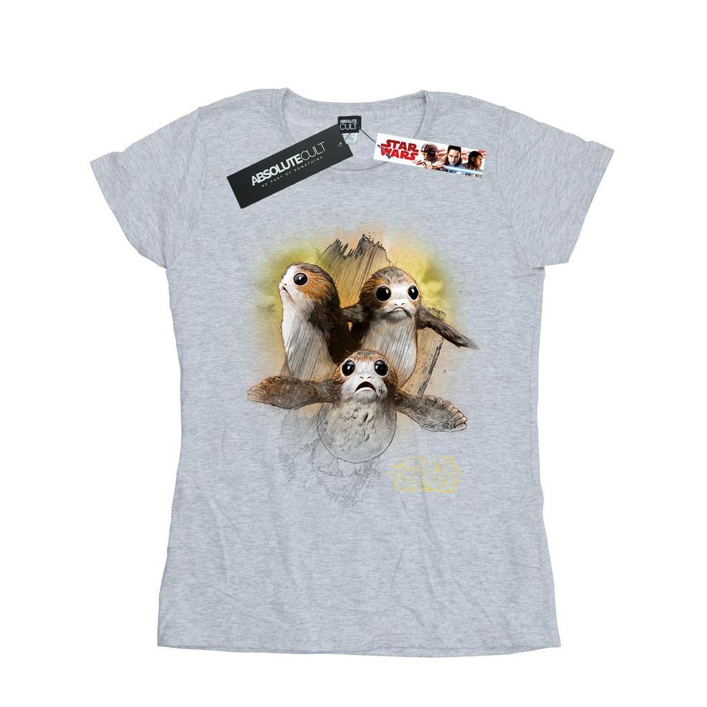 Star Wars Womens/Ladies The Last Jedi Porgs Brushed Cotton T-Shirt