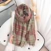 High-Grade Cross-Grid Tassel Scarf: Soft, Warm Imitation Cashmere Shawl for Autumn and Winter Fashion