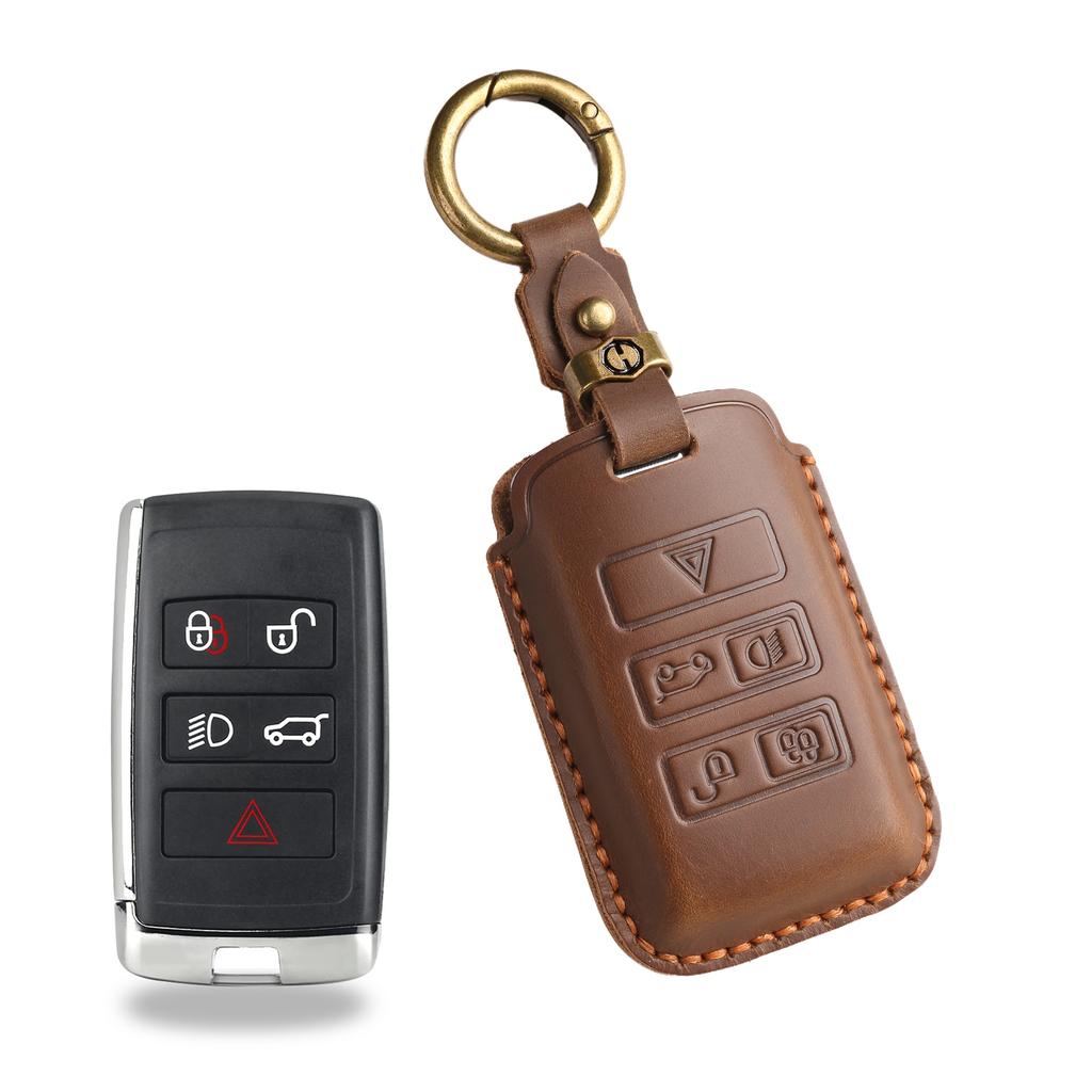 Винтажный кожаный чехол для ключей для Land Rover New Range Rover Discovery 5 Jaguar Ручной работы Защитный чехол для автомобиля Застежка