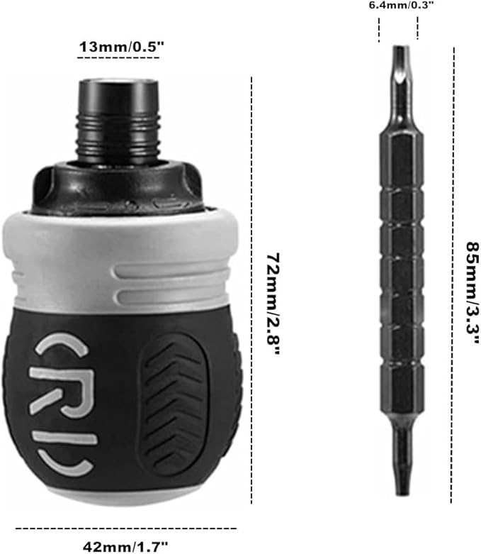 Ratcheting Screwdriver Set,12-in-1 Multi-bit Stubby Screw Driver Set-Adjustable Length,Reversible Dual End,Portable