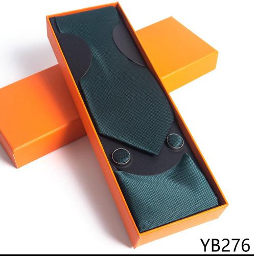 Мужской галстук с квадратной манжетой, подарочный набор в деловой повседневной оранжевой подарочной коробке