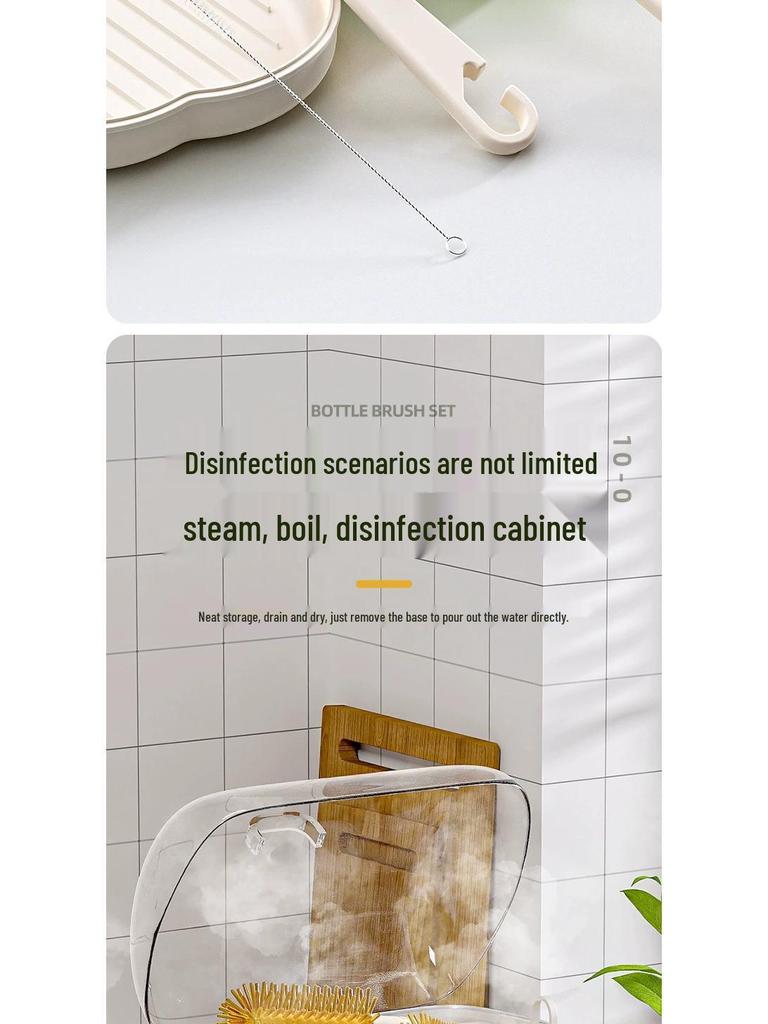 Портативный силиконовый набор для чистки детских бутылочек и сосок