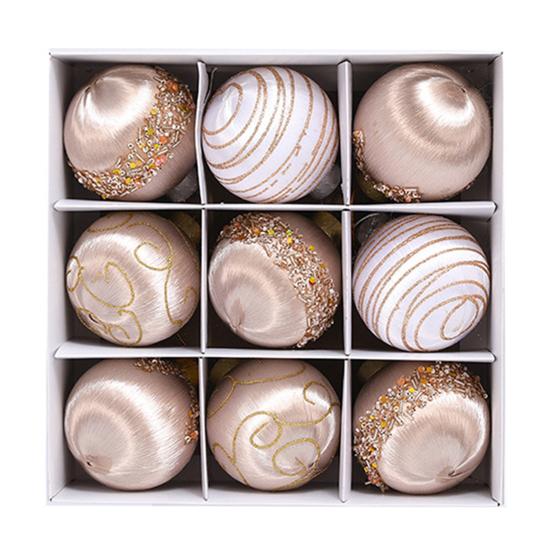 9 шт. 3,15 дюйма Рождественские шары Украшения Блеск Блестки Рождественские Подвески