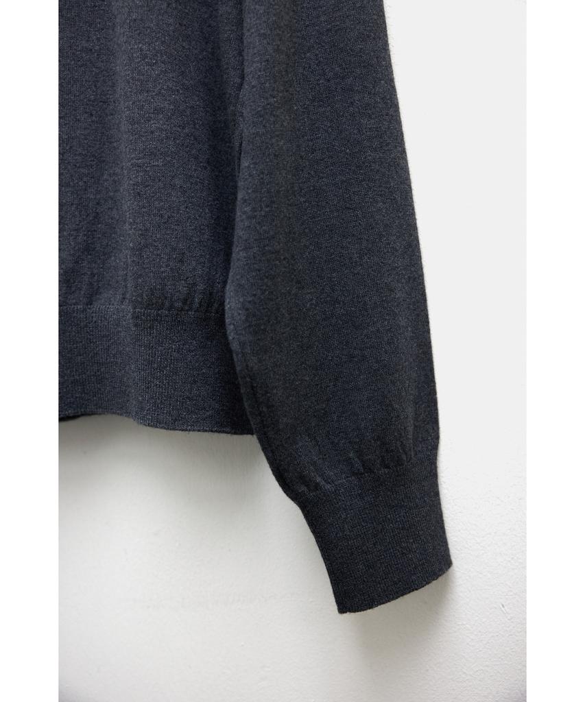 YOUTH Hidden Button Round Neck Cardigan - Charcoal Gray