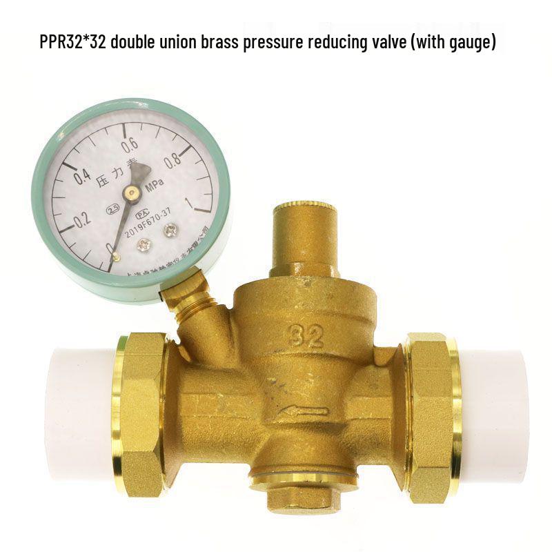 DN15 Регулируемый 4-точечный бытовой редукционный клапан давления воды для нагревателей и очистителей, диапазон давления 65-25