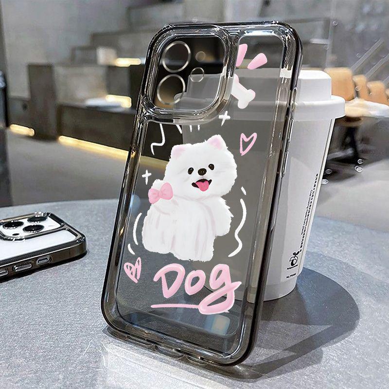 Чехол для iPhone 14 Pro с рисунком собаки-бантика iPhone 15 Ударопрочный XS Max Мягкий 11/12/13 Модный 17