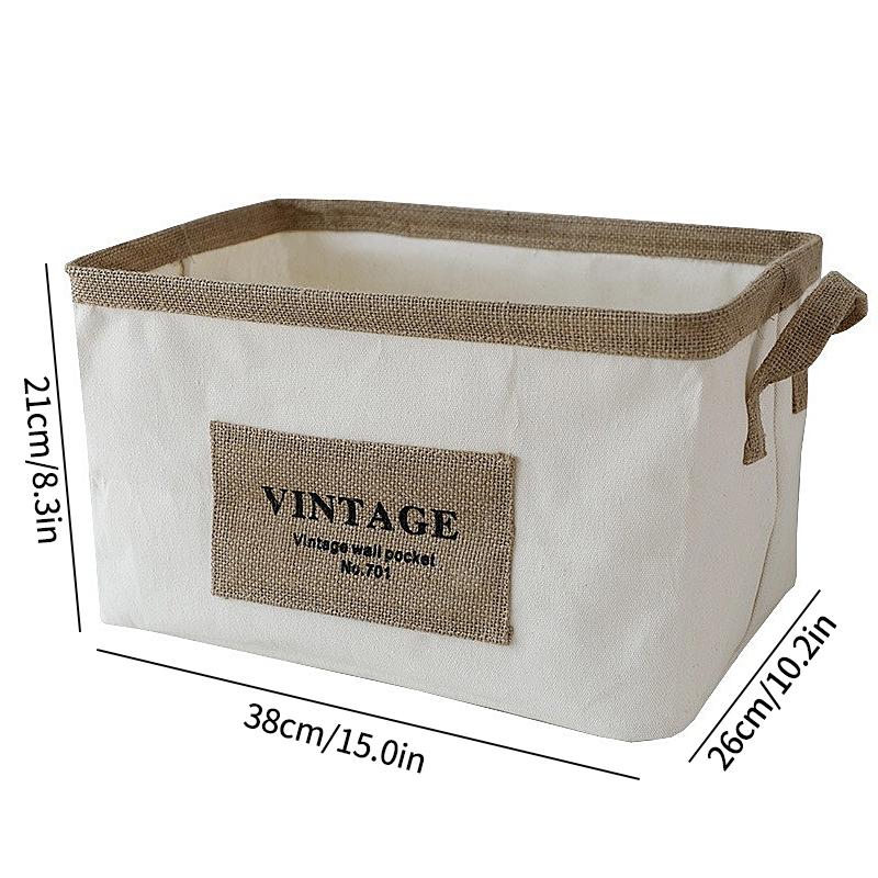 Cotton Linen Dirty Clothes Laundry Basket Collapsible Laundry Hamper Toy Storage Household Sundries Storage Basket with Handle