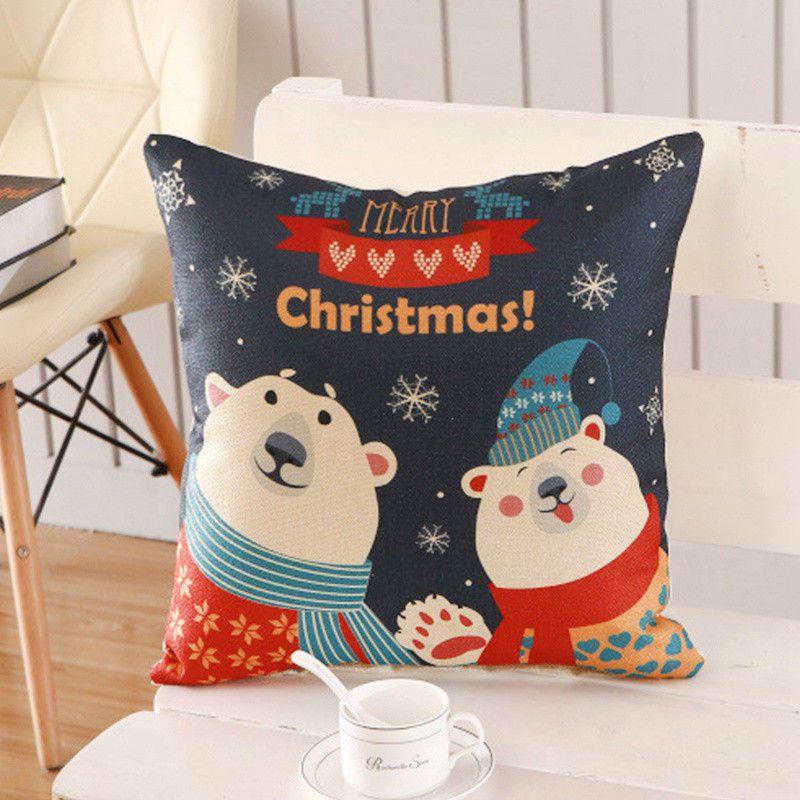 Luxurious Christmas Pillow Case Glitter Cotton Linen Sofa Throw Cushion Cover For Cozy Living