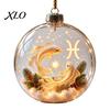 Hanging Baubles for Holiday Decor Lighted Zodiac Christmas Ornament, Glowing Sign Ball with Warm LED, Acrylic Ornaments Wall 3D Clear Pendant