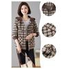 Chic Spring Hooded Checkered Coat Women Short Jacket Middle Aged Mom Fashion Casual Outerwear