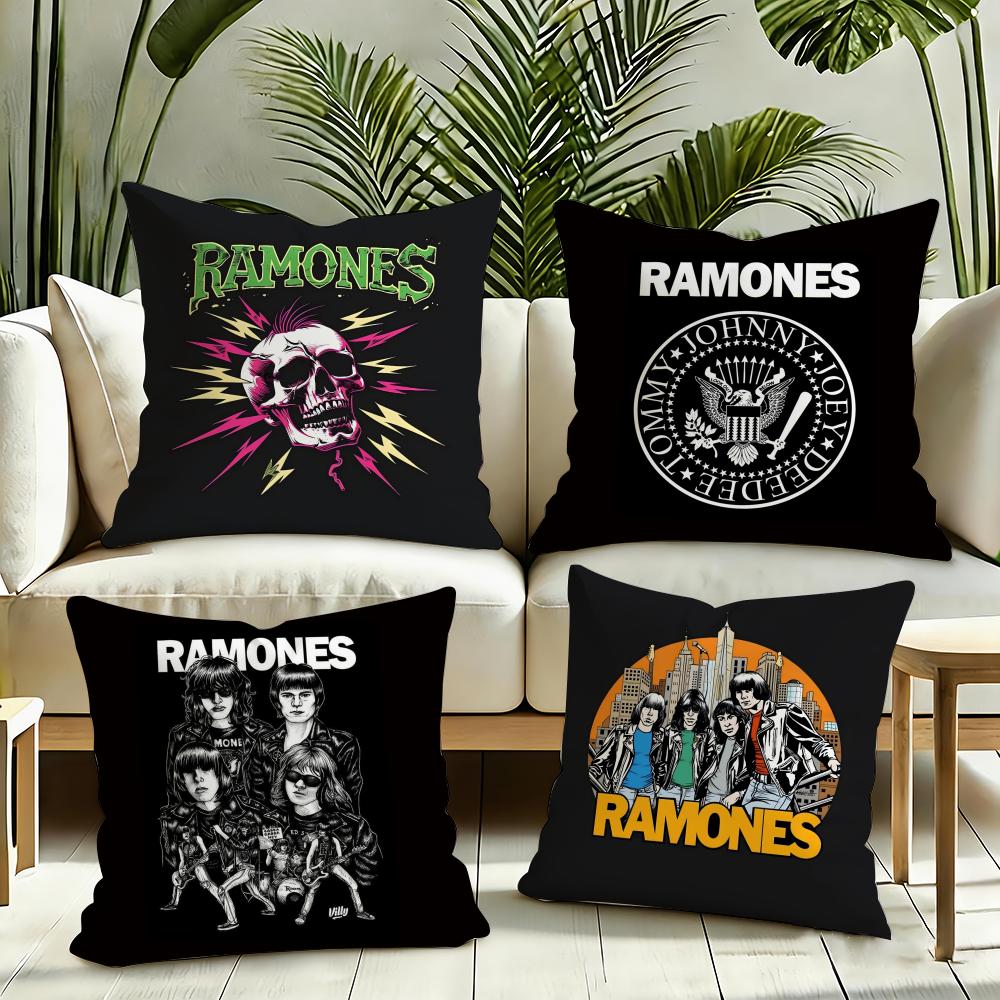 Rock RRamones Cushion Cover Silky Short Plush Invisible Zipper Dustproof Sofa Pillow Case for Home Decor