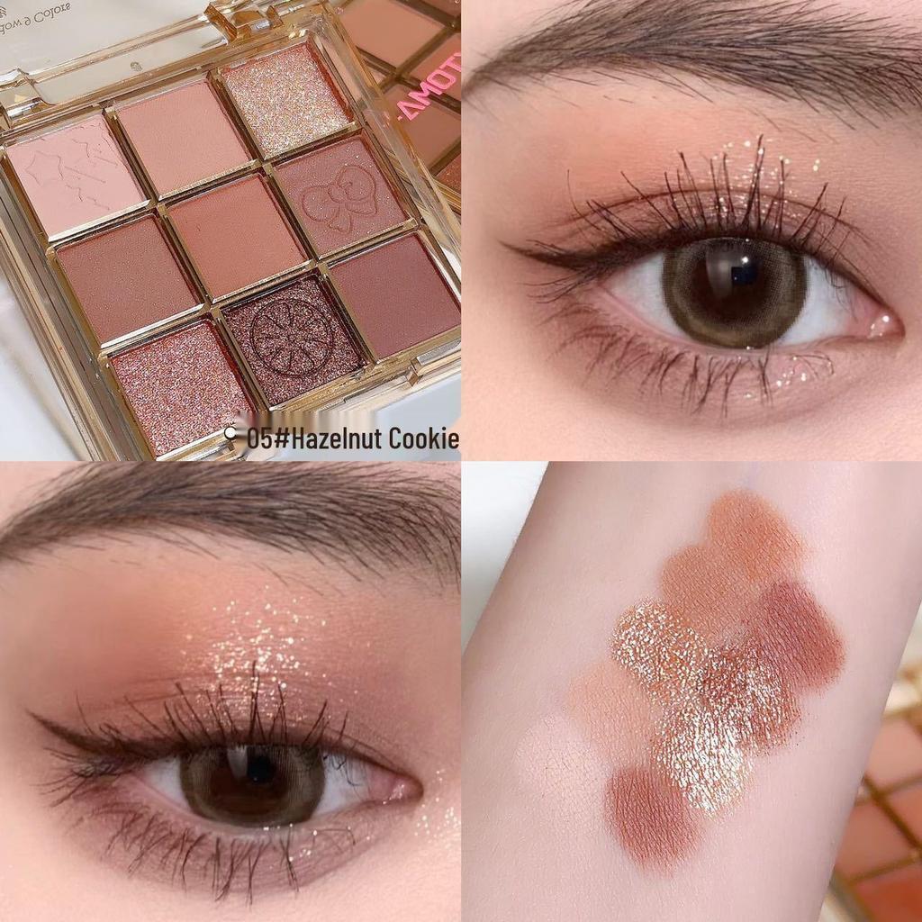 Helen Lady Multi-Use Nine-Color Eyeshadow Palette: Matte, Shimmer & Fine Glitter for Contouring and Makeup