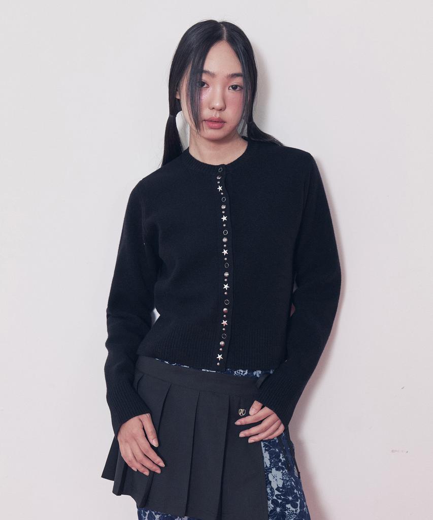 Fakiii Cashmere Sparkle Star Cardigan_Black