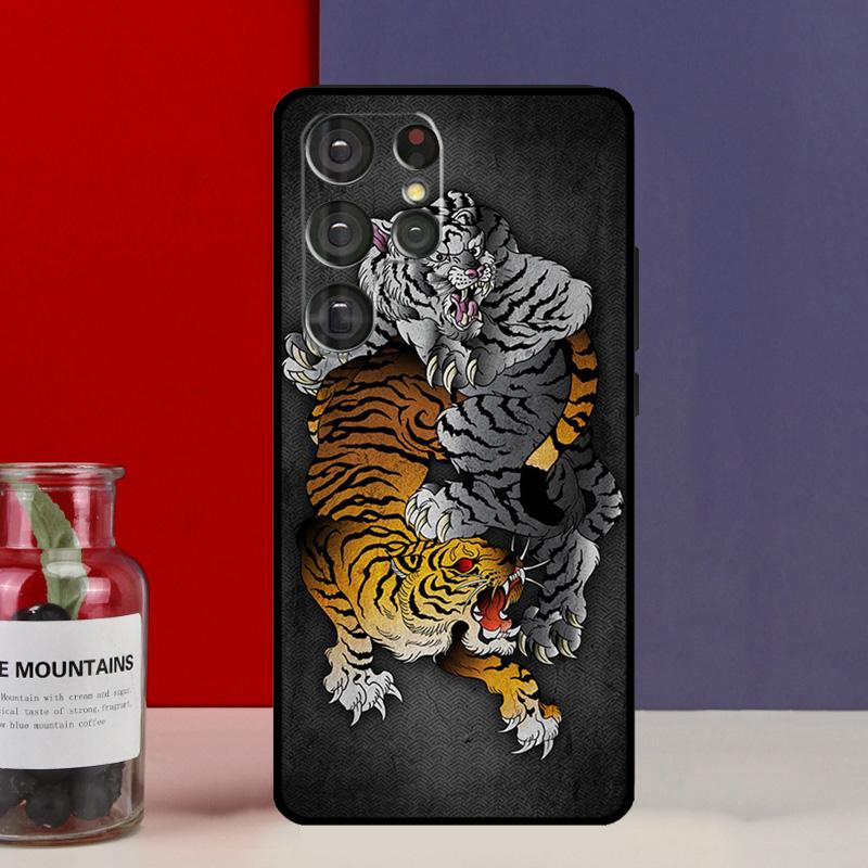 Модный Чехол-Бампер с Рисунком Животного Тигра для Samsung Galaxy S25 Ultra S9 S10 S20 S21 FE S22 S23 Plus S24 Ultra