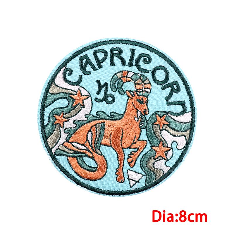 10 шт. / Лот Вышитые нашивки 12 Знаков Зодиака Сделай сам Куртки Шляпы Пришивные значки Термоаппликации для одежды