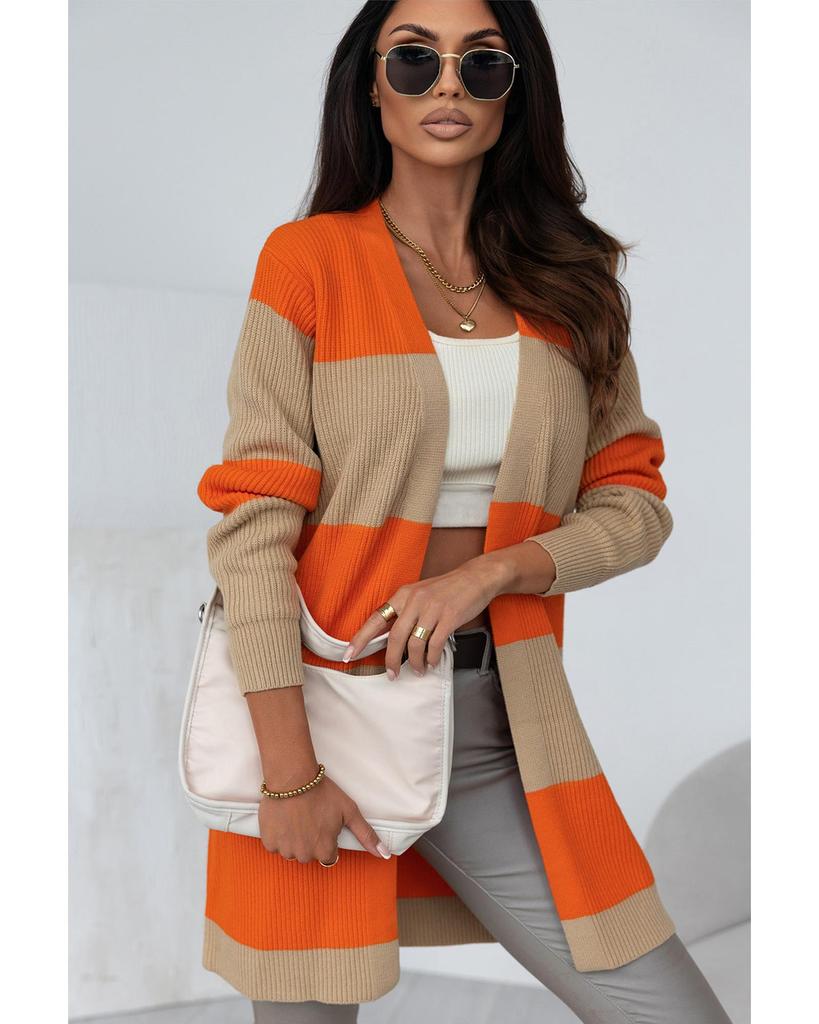 Azura Exchange Шикарный вязаный кардиган в стиле колор-блок