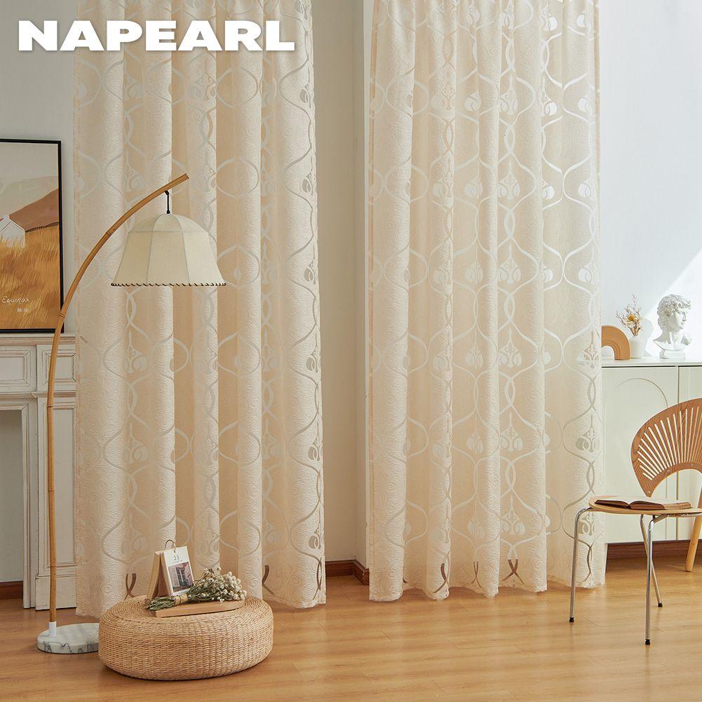 1 шт. NAPEARL жаккардовая оконная прозрачная занавеска Европейский дизайн цветы тюль занавеска для гостиной для домашнего декора