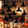 Halloween Black Paper Witch Hats Decorations Hanging Witch Wizard Hats Halloween Party Haunted House Outdoor Yard Porch Decor