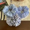 Striped Blue Color Scrunchies Large Size Hair Ties Fresh Sweet Elastic Hair Band Women Hair Accessories
