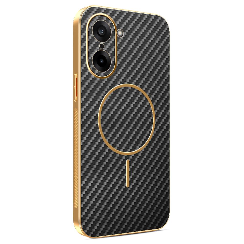For OnePlus Ace 5 Racing 5G/Nord CE5 5G Phone Case Carbon Fiber Textured Electroplated TPU Back Cover