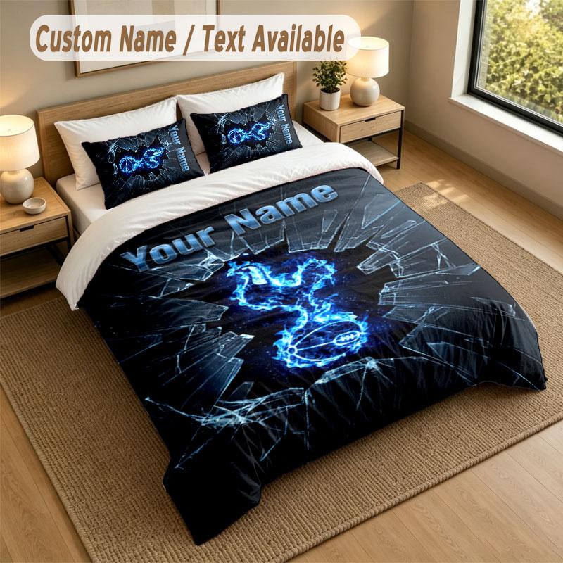 Bedding Set 1 Duvet Cover 2 Pillowcases Tottenham Hotspur FC Print Soft Bed Linen Bedroom Decor